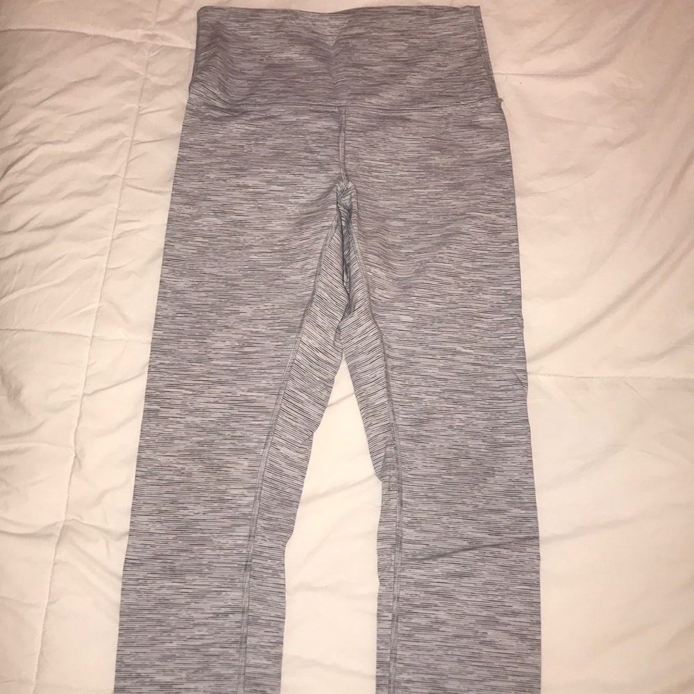 Grey striped Lululemon leggings